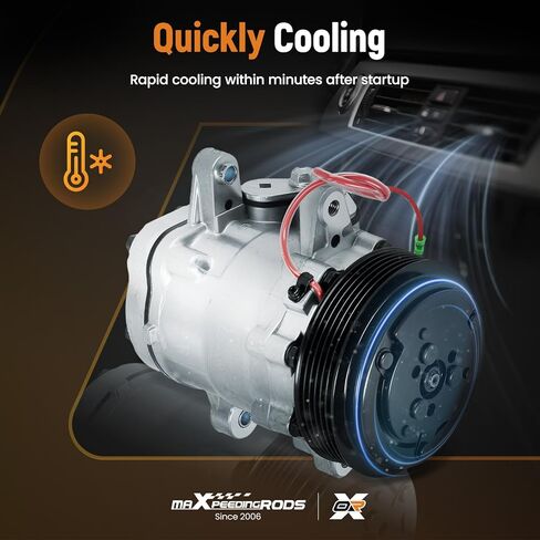 maXpeedingrods A/C Compressor with Clutch for Sanden SD7 Style 6-Groove Serpentine Belt Black HC5005BK in Saudi Arabia