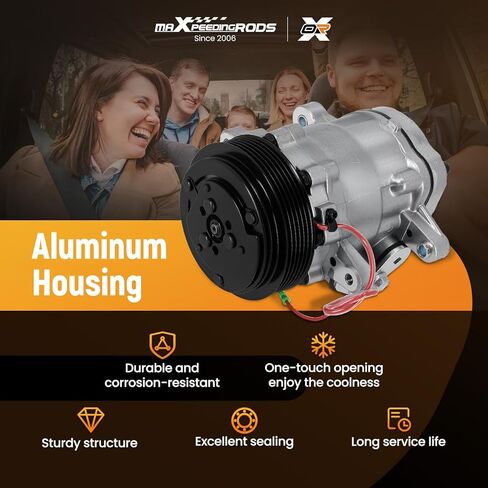 maXpeedingrods A/C Compressor with Clutch for Sanden SD7 Style 6-Groove Serpentine Belt Black HC5005BK in Saudi Arabia