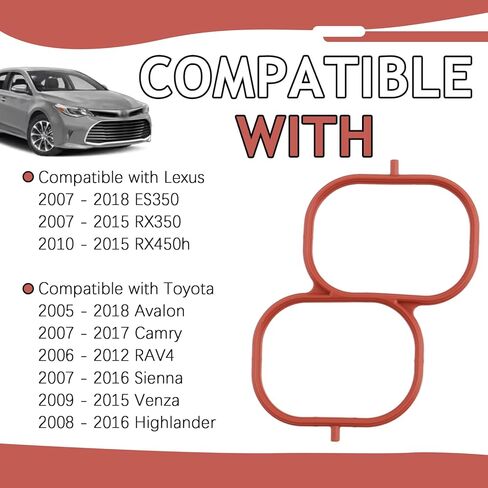 3PCS Silicone Intakes Plenum Gasket,Professional Intake Gasket Compatiable with Lexus ES350 RX350,Toyota Camry RAV4,OEM#037-4886 Intake Manifold Gaskets Set Car Accessories in Kuwait