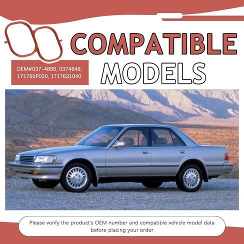 3PCS Silicone Intakes Plenum Gasket,Professional Intake Gasket Compatiable with Lexus ES350 RX350,Toyota Camry RAV4,OEM#037-4886 Intake Manifold Gaskets Set Car Accessories in Kuwait