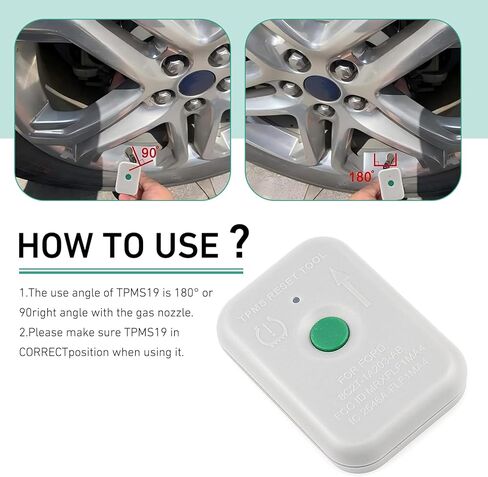 أداة برمجة TPMS للسيارة، جهاز محمول لإعادة ضبط ضغط الإطارات، أداة تنشيط الإطارات OEM # 8C2T-1A203-AB، متوافقة مع Ford F-150 Mustang Edge Escape Expedition Fiesta Ranger Taurus (أبيض) in Saudi Arabia
