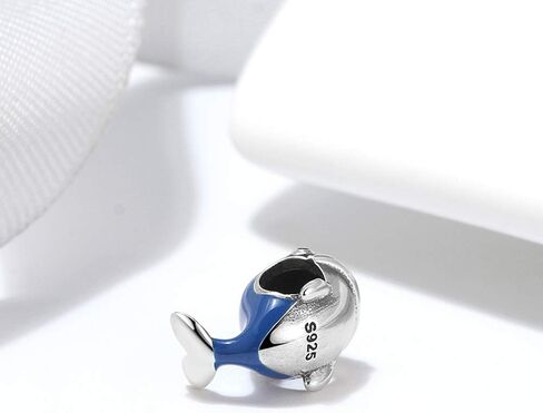 Blue Whale Charm for Bracelet or Necklace for Women by Ginger Lyne European Bead Style Blue Enamel Over Sterling Silver | Fashion Jewelry for Her in Saudi Arabia