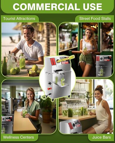 Sugar Cane Juicer Machine, Commercial Electric 3-Rollers Sugarcane Juice Press Stainless Steel Extractor, Guarapera de Caña de Azúcar Eléctrica with Cleaning Brush, 2 Peelers, 16*13*28 IN,110V in Saudi Arabia
