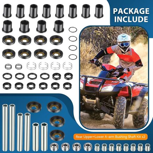 2x Rear Upper+Lower A-arm Bushing Shaft Kit for Honda Rincon 650 680 TRX650 TRX680 2003-2014 in Saudi Arabia