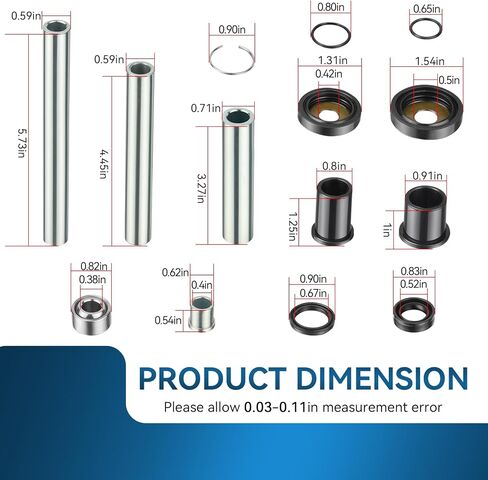 2x Rear Upper+Lower A-arm Bushing Shaft Kit for Honda Rincon 650 680 TRX650 TRX680 2003-2014 in Saudi Arabia