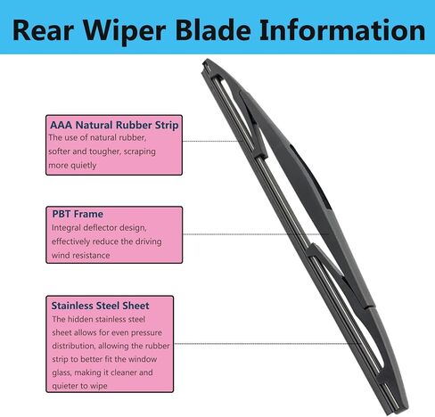 Rear Wiper Blade Arm Set Replacement for BMW X5 F15 2014-2018 Back Glass Wipers, Factory OE Style Rear Windshield Wiper Arm & Wiper Blade 61627294431 in Saudi Arabia