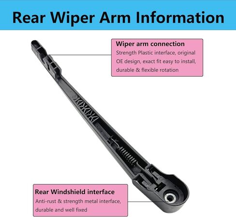 Rear Wiper Blade Arm Set Replacement for BMW X5 F15 2014-2018 Back Glass Wipers, Factory OE Style Rear Windshield Wiper Arm & Wiper Blade 61627294431 in Saudi Arabia