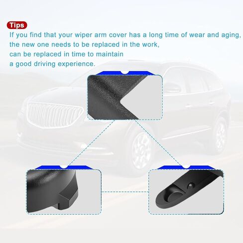 POCREATION Front Wiper Arm Cover, Black, Windshield Wiper Nut Cover for 1500 2007-2019, 2500 HD, 3500 HD in Saudi Arabia
