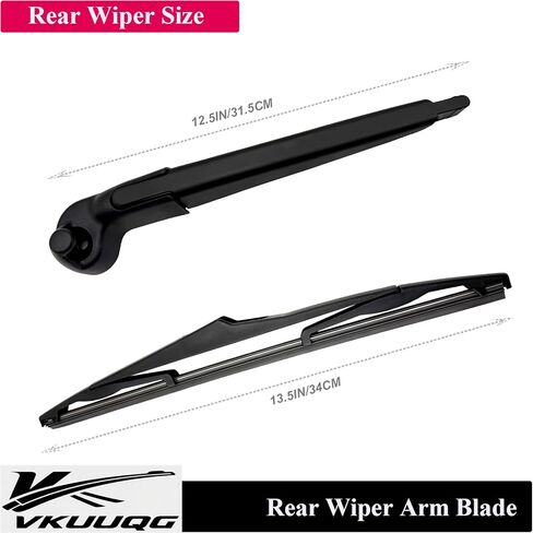 Rear Windshield Wiper Blade Arm Kit Replacement for JEEP WRANGLER 2007-2017, JEEP WRANGLER JK 2018-2018 | Fit Replaces OEM 68002490AB in Kuwait