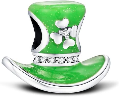 St Patricks Day Charm for Bracelets Necklace Plated Silver Leprechaun Doll Shamrock Ketter's knot Bracelets Charms,Irish Green Clover Gnomes Dangle Bead Pedent Saint Irish Gifts for Daughter Mom bbf in Kuwait