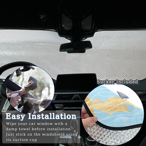 Sun Shade for Car Windshield,Ocean Sea Turtle Foldable Universal Car Windshield Upgrade Sunshade Enhanced UV Rays Reflective Sun Visor Shade Keeps Vehicle Cool in Saudi Arabia