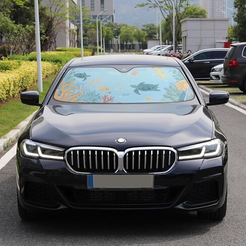 Sun Shade for Car Windshield,Ocean Sea Turtle Foldable Universal Car Windshield Upgrade Sunshade Enhanced UV Rays Reflective Sun Visor Shade Keeps Vehicle Cool in Saudi Arabia