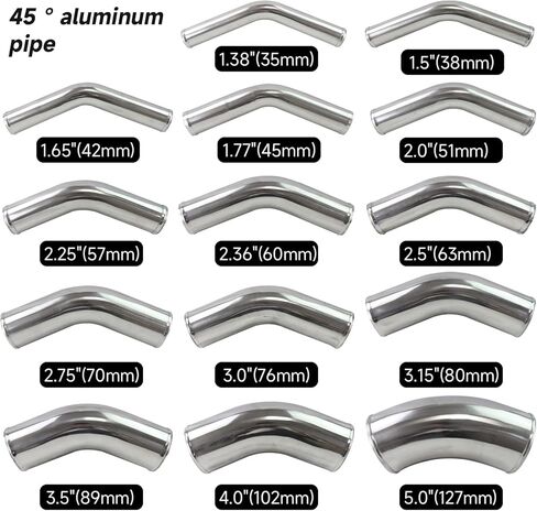 45 درجة 127 مللي متر 5 بوصة من الألومنيوم المبرد مدخل الأنابيب أنبوب خرطوم in Kuwait