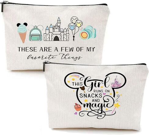 قطعتان من حقائب مكياج كارتون ماوس للنساء، حقيبة مستحضرات تجميل لطيفة للسفر، حقيبة أدوات الزينة مقاومة للماء ذات سعة كبيرة مع سحاب، هدايا عيد ميلاد لها in Kuwait