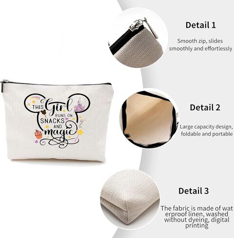 قطعتان من حقائب مكياج كارتون ماوس للنساء، حقيبة مستحضرات تجميل لطيفة للسفر، حقيبة أدوات الزينة مقاومة للماء ذات سعة كبيرة مع سحاب، هدايا عيد ميلاد لها in Kuwait