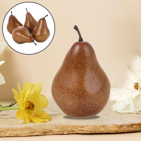VOSAREA 4pcs Artificial Pears Realistic Pears Model Lifelike Fake Fruit Models for Home Office Restaurant Decor Miniature Props for Teaching and Decorating Spaces in Saudi Arabia
