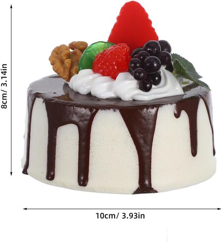 Amosfun Fake Birthday Cake Artificial Fruit Cake Bakery Shop Cake Display Model Party Decoration Coffee in Saudi Arabia