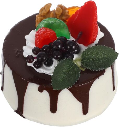 Amosfun Fake Birthday Cake Artificial Fruit Cake Bakery Shop Cake Display Model Party Decoration Coffee in Saudi Arabia