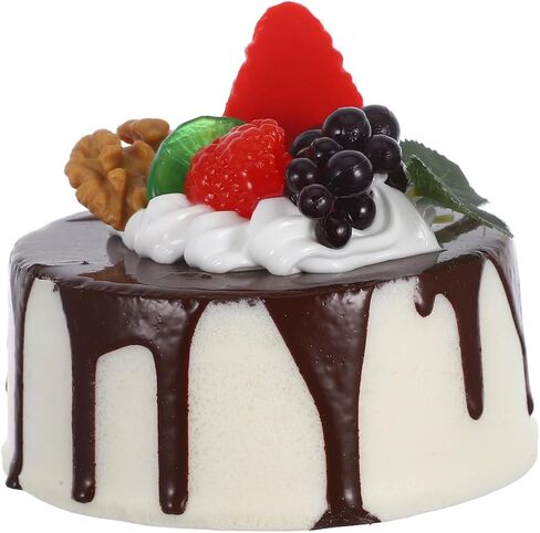 Amosfun Fake Birthday Cake Artificial Fruit Cake Bakery Shop Cake Display Model Party Decoration Coffee in Saudi Arabia