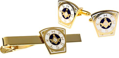 Mark Keystone Tie Bar Clip Cufflinks Masonic Combo Pack in Saudi Arabia