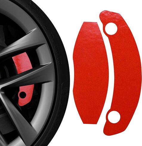 TWRAPS Brake Calipers Vinyl Wrap for Tesla Model S & Tesla Model X Refresh 2021-2026 Plaid & Long Range, Red Reflective Thermal Resistant Pressure Activated Vinyl Cover Decal, Front & Rear Set in Saudi Arabia