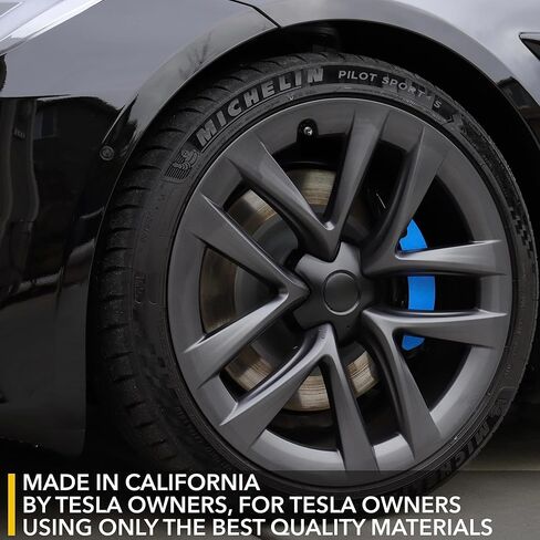 TWRAPS Brake Calipers Vinyl Wrap for Tesla Model S & Tesla Model X Refresh 2021-2026 Plaid & Long Range, Red Reflective Thermal Resistant Pressure Activated Vinyl Cover Decal, Front & Rear Set in Saudi Arabia
