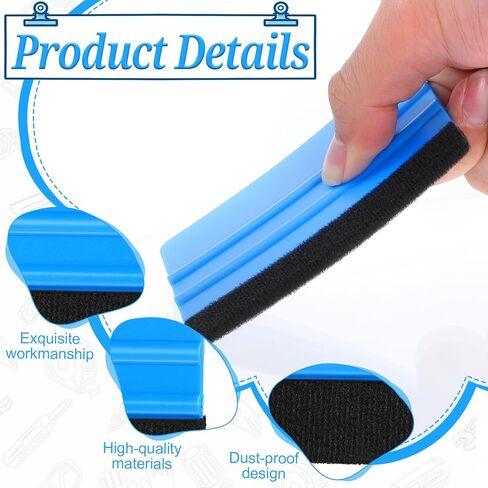 50 Pack Plastic Vinyl Squeegee, 4 Inch Felt Edge Squeegee for Tint Film Decal, Vinyl Wrap Installation Wallpaper Smooth Tool, Vinyls Scraper Decal Applicator Tool, Blue & Yellow in Saudi Arabia