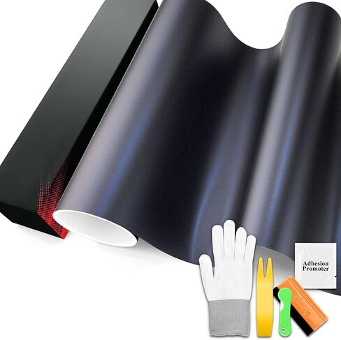 PET Matte Metallic Blackish Blue Vinyl Wrap Auto Car Sticker Decal Film Sheet Bubble Free Air Release Technology with Tool Set 1FTx5FT in Saudi Arabia