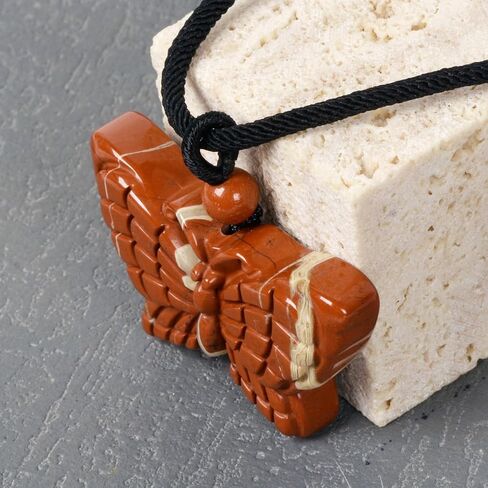 Justinstones Natural Gemstone Crystal Carved 40mm Butterfly Insect Totem Animal Guardian Pendant Necklace 22 inch in Saudi Arabia