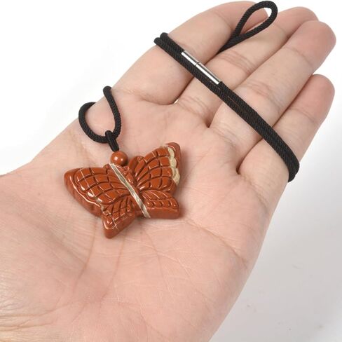 Justinstones Natural Gemstone Crystal Carved 40mm Butterfly Insect Totem Animal Guardian Pendant Necklace 22 inch in Saudi Arabia