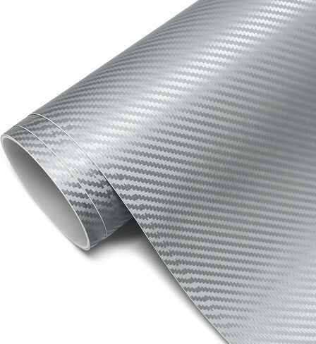 3D Matte White Carbon Fiber Vinyl Wrap for Cars Anti-Wrinkle Air Release Automotive Vinyl Vehicles DIY Film Roll Sticker Decal Interior and Exterior (White, 1ft x 5ft) in Saudi Arabia