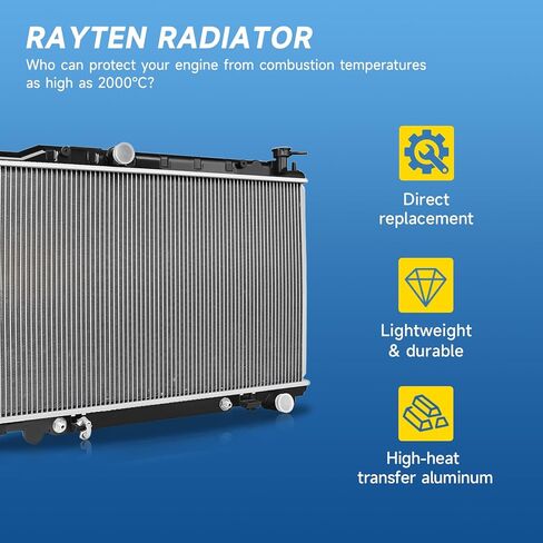 RAYTEN Aluminum Radiator | Compatible with Honda ACCORD 3.0 V6,2003-2007 | 26mm Core Thickness | Replaces CU2571 in Saudi Arabia