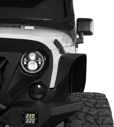 u-Box 4Pcs/Set Wrangler Flat Steel Fender Flares Front & Rear Wheel Mud Guard Kit Compatible with Jeep Wrangler JK & Unlimited 2007-2018 2/4 Door in Saudi Arabia