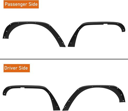 u-Box 4Pcs/Set Wrangler Flat Steel Fender Flares Front & Rear Wheel Mud Guard Kit Compatible with Jeep Wrangler JK & Unlimited 2007-2018 2/4 Door in Saudi Arabia