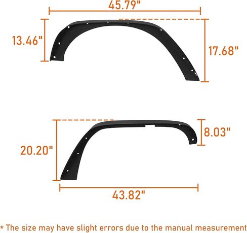 u-Box 4Pcs/Set Wrangler Flat Steel Fender Flares Front & Rear Wheel Mud Guard Kit Compatible with Jeep Wrangler JK & Unlimited 2007-2018 2/4 Door in Saudi Arabia