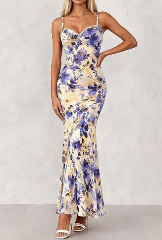 BTFBM Summer Dresses for Women 2026 Spaghetti Straps Sundress Twist Knot Mesh Mermaid Wedding Guest Dress Beach Vacation in Kuwait