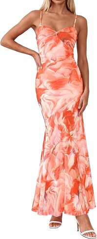 BTFBM Summer Dresses for Women 2026 Spaghetti Straps Sundress Twist Knot Mesh Mermaid Wedding Guest Dress Beach Vacation in Kuwait