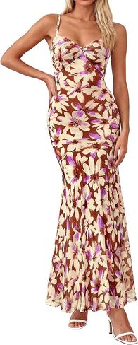 BTFBM Summer Dresses for Women 2026 Spaghetti Straps Sundress Twist Knot Mesh Mermaid Wedding Guest Dress Beach Vacation in Kuwait