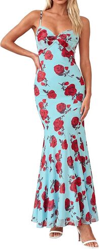 BTFBM Summer Dresses for Women 2026 Spaghetti Straps Sundress Twist Knot Mesh Mermaid Wedding Guest Dress Beach Vacation in Kuwait