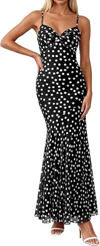 BTFBM Summer Dresses for Women 2026 Spaghetti Straps Sundress Twist Knot Mesh Mermaid Wedding Guest Dress Beach Vacation in Kuwait