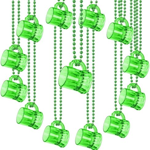 12-Piece Set St. Patrick's Day Necklace with Shamrock Pendant St Patrick's Day Women's Set with 5 Custom Shamrock Tattoo Stickers St Patrick's Day Decorative Accessories in Saudi Arabia