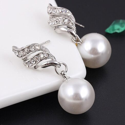 Necklace And Earring Set Fashion Shiny Pearl Crystal Sweater Pendant Necklace Jewelry Gift For Women Nice processing in Saudi Arabia