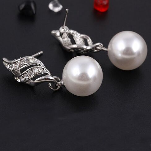 Necklace And Earring Set Fashion Shiny Pearl Crystal Sweater Pendant Necklace Jewelry Gift For Women Nice processing in Saudi Arabia