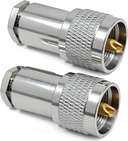 PL-259 Male Clamp Connector,UHF Male Coax Connector for RG8x LM240 Cable(2 pcs) in Kuwait