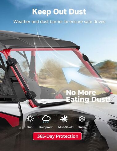الزجاج الأمامي KEMIMOTO متوافق مع Talon 1000X/R/X4/XS/RS، مقاوم للخدش مطلي بطبقة صلبة 1/4 بوصة من البولي كربونات للزجاج الأمامي الكامل عالي التحمل 2019-2026 in Saudi Arabia