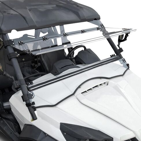 Flip Up Windshield for Can-Am Commander & Max, 3-IN-1 1/5" Hard Coated PC Adjustable Windscreen for Can-Am Commander 800 1000 Max 2011-2020 Accessories, Open/Vented/Closed in Saudi Arabia