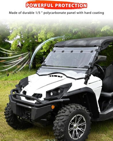 Flip Up Windshield for Can-Am Commander & Max, 3-IN-1 1/5" Hard Coated PC Adjustable Windscreen for Can-Am Commander 800 1000 Max 2011-2020 Accessories, Open/Vented/Closed in Saudi Arabia
