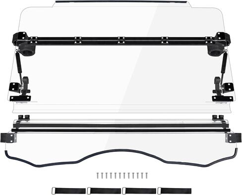 Flip Up Windshield for Can-Am Commander & Max, 3-IN-1 1/5" Hard Coated PC Adjustable Windscreen for Can-Am Commander 800 1000 Max 2011-2020 Accessories, Open/Vented/Closed in Saudi Arabia