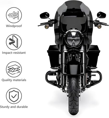 Thick Windshield w/Vented & Bracket Kit for Harley Road King FLHR/I Classic FLHRC/I Special FLHRXS 1996-2024 Detachable Windscreen Wind Splitter (Black w/Black Bracket) in Saudi Arabia
