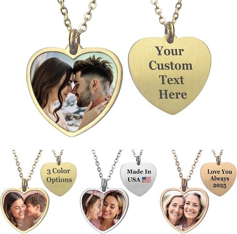 Christmas Gift for Mom Wife Daughter Personalized Necklace for Women Custom Photo Necklace With Picture Inside Pendant Christmas Gifts for Mom Mama Grandmom Sisters in Saudi Arabia